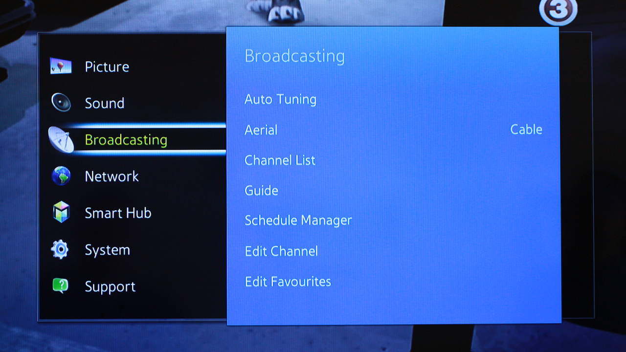 Кабельные параметры поиска ТВ Samsung ve43j572avxru. Как настроить изображение на телевизоре самсунг.